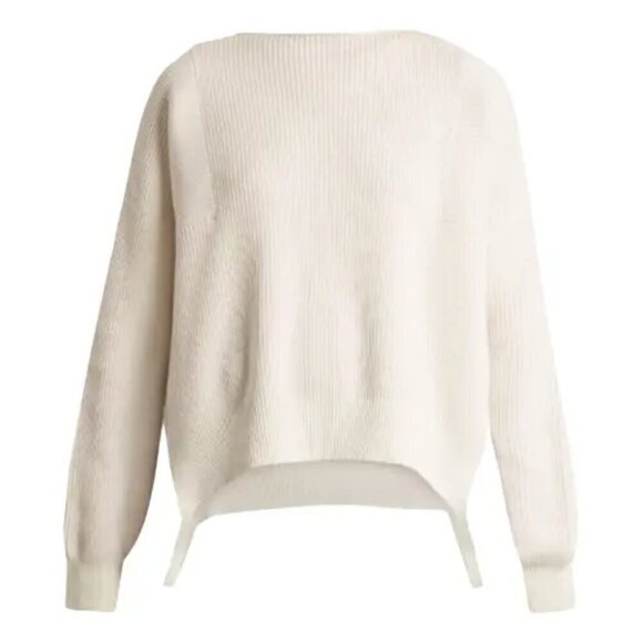 Helmut Lang Cropped Pullover Sweater Size Small Cream - Picture 1 of 5